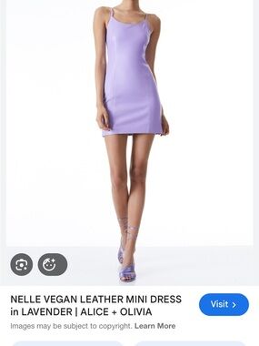 Alice + Olivia Lilac Vegan Leather Mini Dress